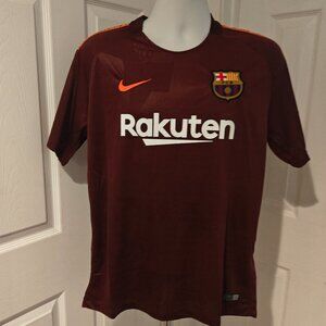 FC Barcelona Season 2017/18 Third Jersey Nike Maroon Men's M Soccer Shirt